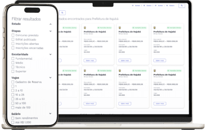 Busca de concursos, imagem da pesquisa